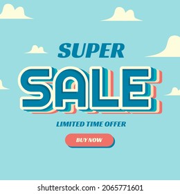 Super sale sign banner for business vector illustration