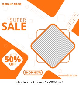 Super Sale Social Banner poster template.facebook post, instagram post,poster design vector,banner for marketing.