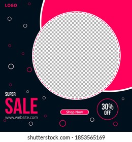 Super Sale Social Banner poster template.facebook post, instagram post,poster design vector,banner for marketing,fashion banner.