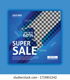 Super Sale Social Media Banner Template, Fashion sale offer social media banner vector template