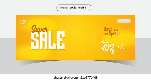 Super  sale social media banner template