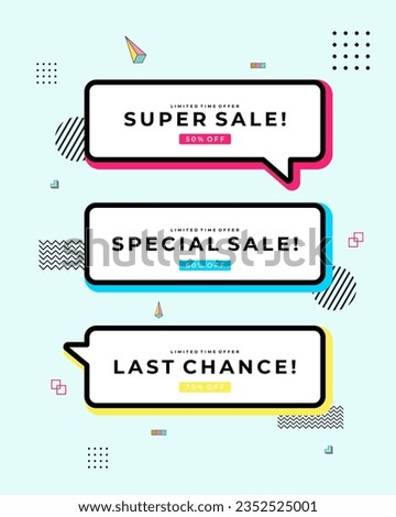 SUPER SALE speach bubble tag frame label illustration vector collection promotion shop template poster offer flyer element