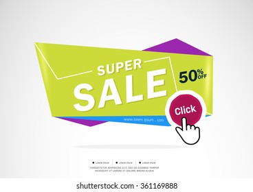  Super Sale and special offer. 50% off. Vector illustration.Theme color.