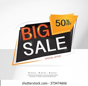 Super Sale and special offer. 50% off. Vector illustration.Theme black color.