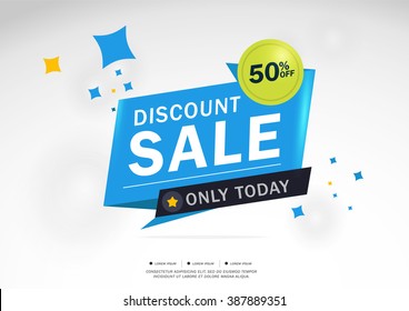 Super Sale And Special Offer. 50% Off. Vector Illustration.Theme Color.