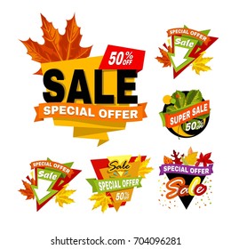 Super sale with special offer 50% off logotypes set