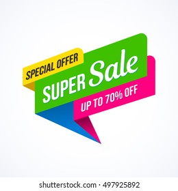 Super Sale, special offer banner. Vector illustration.