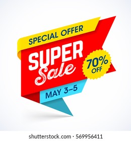 Super Sale Special Offer Banner Vector Illustration