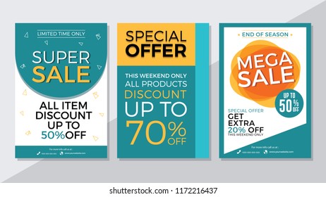 Super Sale, Special Offer and Mega Sale Flyer Template