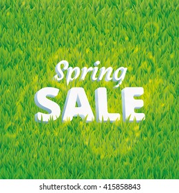 Super sale spring green grass background. Vector pattern, texture, for banners, logo, web, card, vip exclusive certificate, gift luxury voucher, design, summer sale logo welcome