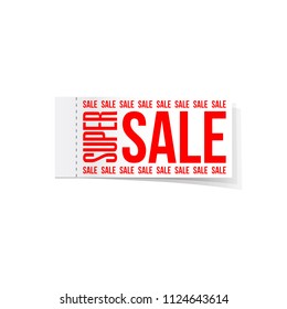 Super Sale sticker, special offer banner.