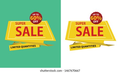 Super sale sticker template. Promotional word art. Colorful tag. Sale tag vector. Special offer sale tag. Promotional sale price.