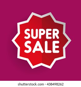 Super Sale sticker vector