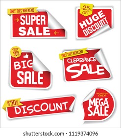 Super sale stickers and tags modern red collection