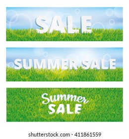 Super sale summer green grass background. Vector pattern, texture, for banners, logo, web, card, vip exclusive certificate, gift luxury voucher, design, spring sale logo welcome