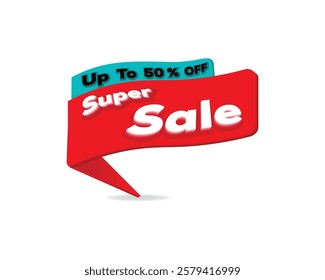 super sale tag design 50 % off