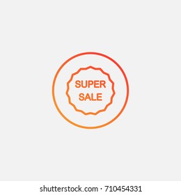Super sale tag  icon. gradient illustration isolated vector sign symbol
