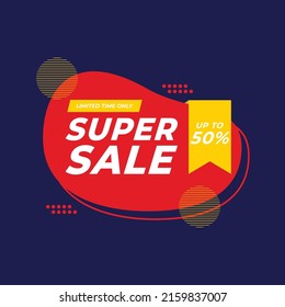 Super Sale Tag illustration vector with discount. Gradient background suitable for poster, banners, social media post, website, flyers, card, advertising, business, commerce, promotion