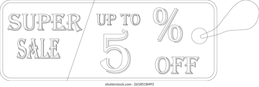 super sale tag line art icon. sale sticker for advertising in a discounted store.badge template with sale percentage symbol, discount price tag.sale label collection suitable for promotion media.