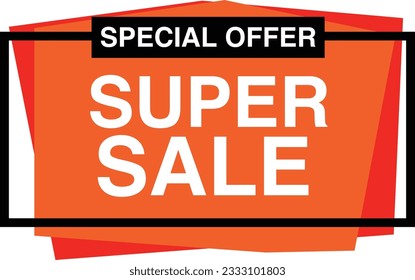 Super Sale Tag Transparent Vector Files, Orange Red Black White