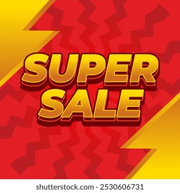 Super sale. Text effect design in bold text with modern colors