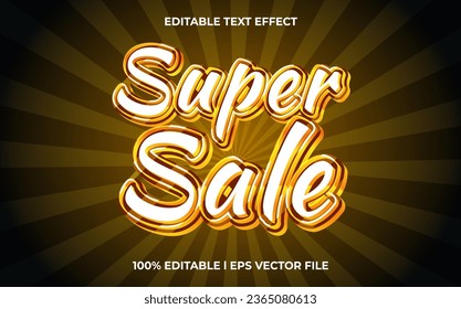 Super sale text effect editable video cover and banner text style, 3d typography template