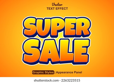 super sale text effect with graphic style and editable.