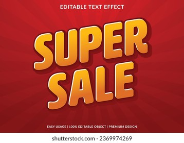 super sale text effect template design with 3d style use for business brand and logo