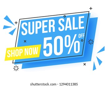 Super sale text on abstract