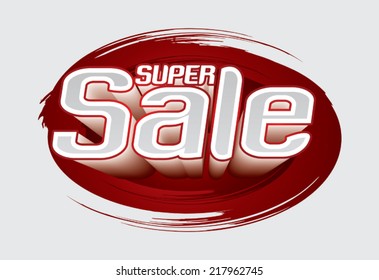 Super Sale text, Vector.