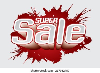 Super Sale text, Vector.