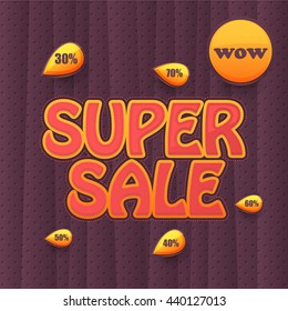 Super Sale Theme Website Banner, Card, Flyer. Layers Background Design