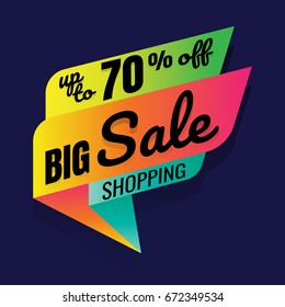 Super Sale, this weekend special offer banner, up to 70% off. Vector. on blue background