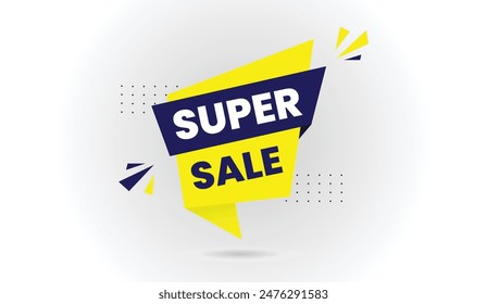 Super Sale vector art design with a clean white background, perfect for eye-catching banner templates.