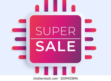 Super sale vector banner design