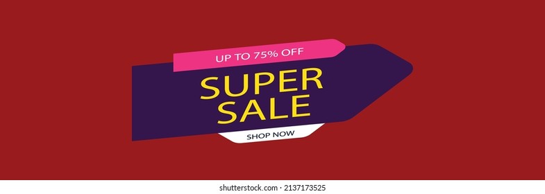 Banner vectorial de superventa, diseño de plantilla de banner de venta
