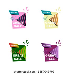 Super Sale - vector creative banner illustration. Abstract concept discount promotion layout on white background. Design elements.