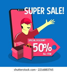 plantilla de ilustración de vector de superventa