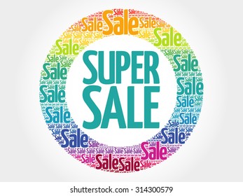SUPER SALE vector words cloud, business concept background