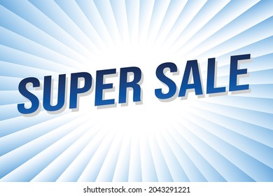 Super sale word concept vector illustration with lines 3d style for social media landing page, template, ui, web, mobile app, poster, banner, flyer, background, gift card, coupon, label, wallpaper