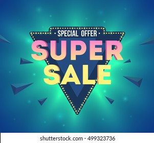 SUPER SALE! wording in pop art style, vector format