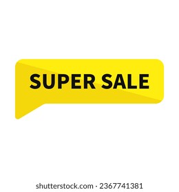 Super Sale In Yellow Rectangle Shape For Advertising
