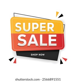 Super Sale Yellow and Red Promotional Banner Shop Now