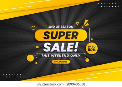 Super sales promotion banner or template with abstract background to promote your business