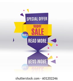 Super sale.weekend, special offer banner, by 50%. The poster. Big sale, special offers.vector illustration.