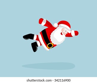 Super Santa Claus is flying. Vector illustration. EPS 8. No transparency. No gradients.