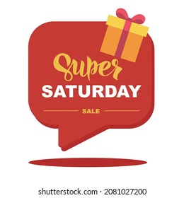 Banner de la venta de Súper Sábado. Un día, oferta especial, gran venta, liquidación. Conjunto de fondos planos para medios sociales, historias, banners, tarjeta de invitación, afiche, tarjeta de saludo. Ilustración vectorial.