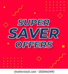Super Saver Offers Deals Shopping Web Banner Template Vector
