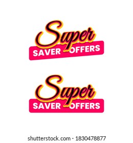 Super Saver Offers Deals Shopping Web Banner Template Vector