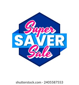 Super saver sale shop icon label badge design vector